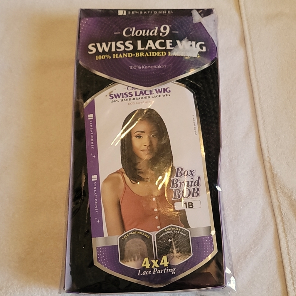 New Box Braid Lace Front Wig / Color 1B